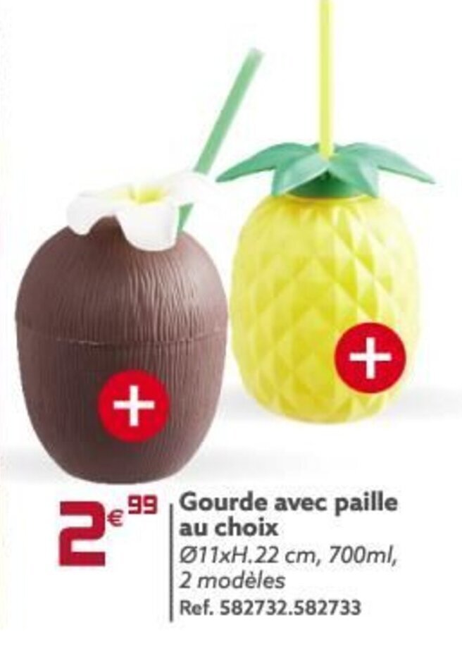 Promo Gourde Avec Paille Au Choix chez Gifi