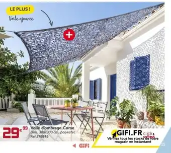 Gifi Voile d'Ombrage Corse offre