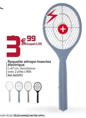 Gifi Raquette Attrape-Insectes Électrique offre