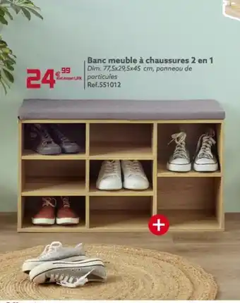 Gifi Banc Meuble à Chaussures 2 En 1 offre