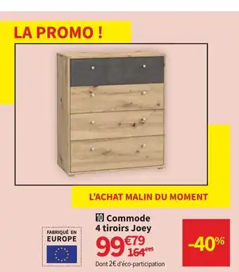 Conforama Commode 4 Tiroirs Joey offre