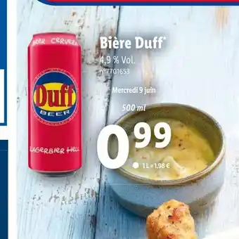 Lidl Bière Duff offre