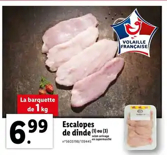 Lidl Escalopes de dinde offre