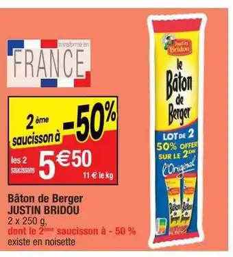 Migros Bâton De Berger Justin Bridou offre