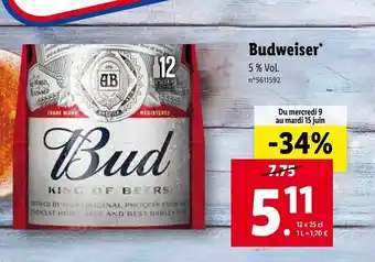 Lidl Budweiser offre