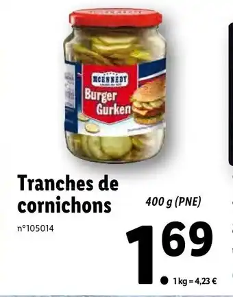 Lidl Tranches de cornichons offre
