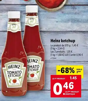 Lidl Heinz ketchup offre