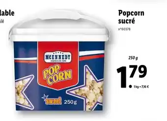 Lidl Popcorn sucré offre