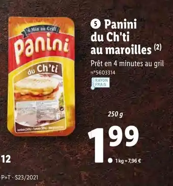 Lidl Panini du Ch'ti au maroilles offre