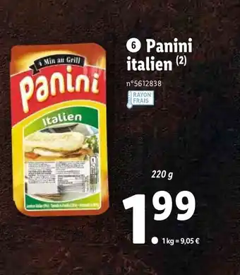 Lidl Panini italien offre