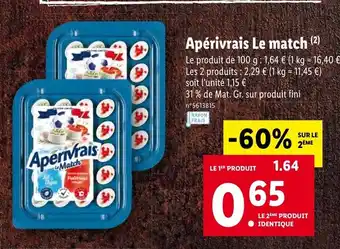 Lidl Apérivrais Le match offre