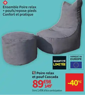 Conforama Poire Relax Et Pouf Casada offre