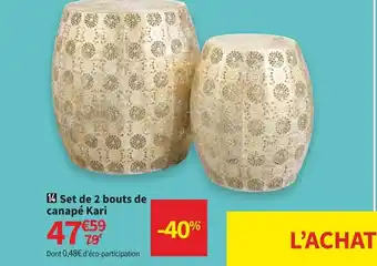 Conforama Set De 2 Bouts Canapé Kari offre