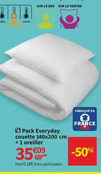Conforama Pack Everyday Couette 140 x 200 cm+1 Oreiller offre
