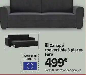 Conforama Canapé Convertible 3 Places Faro offre