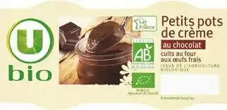 U Express PETITS POTS DE CRÈME CUITS AU FOUR offre