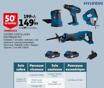 Hyundai coffret 4 outillages électriques 20 v