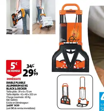 Auchan Black & decker diable pliable aluminium 65 kg offre