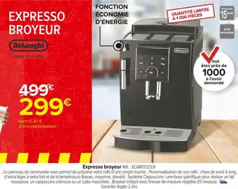 Carrefour Market Delonghi expresso broyeur offre