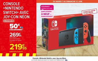 Carrefour Market Console nintendo switch avec joy-con néon offre