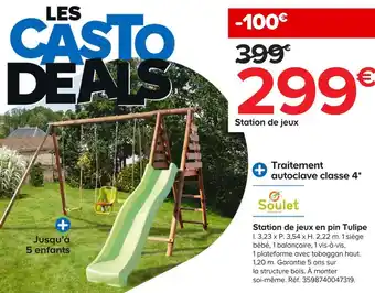 Castorama Soulet station de jeux en pin tulipe offre