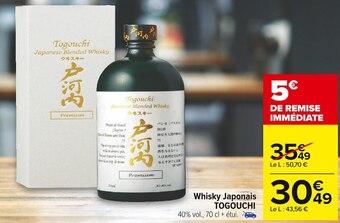 Carrefour Market Togouchi whisky japonais offre