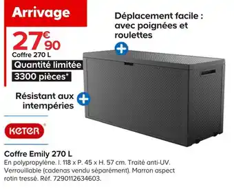 Castorama Coffre emily 270 l offre