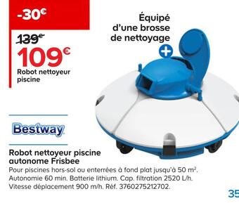 Castorama Bestway robot nettoyeur piscine autonome frisbee offre