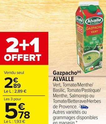 Carrefour Market Alvalle gazpacho offre