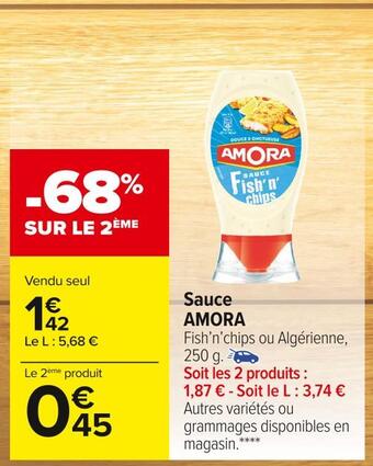 Carrefour Market Amora sauce offre