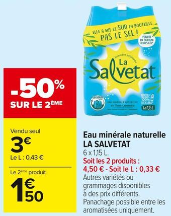 Carrefour Market La salvetat eau minérale naturelle offre
