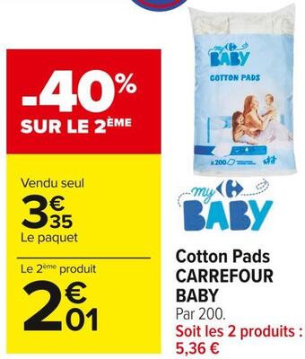 Carrefour Market Carrefour baby cotton pads offre