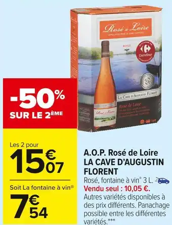 Carrefour Market La cave d’augustin florent a.o.p. rosé de loire offre