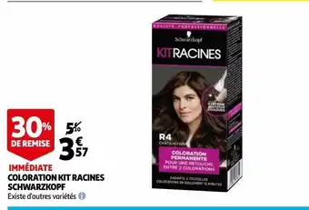Auchan Coloration kit racines schwarzkopf offre