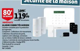 Auchan Alarme connectée avidsen offre