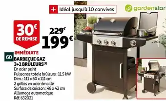 Auchan Barbecue gaz 3+1 brûleurs offre