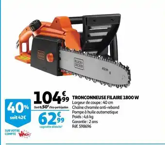 Auchan Tronconneuse filaire 1800 w offre