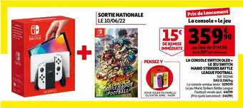 Auchan La console switch oled + le jeu switch mario strikers battle league football offre