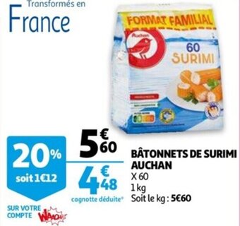 Auchan Bâtonnets de surimi auchan offre