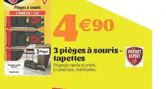E.Leclerc 3 Pièges à Souris - Tapettes Protect Expert offre