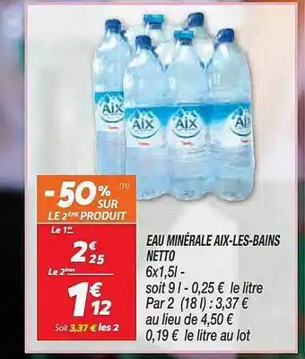 Netto Eau Minérale Aix-les-bains Netto offre