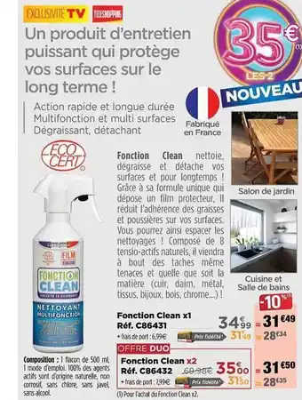 Teleshopping Fonction Clean offre