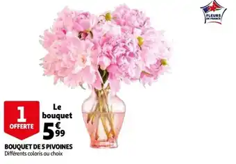 Auchan Bouquet de 5 pivoines offre
