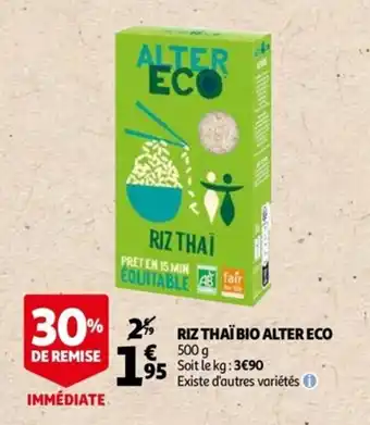 Auchan Riz thaï bio alter eco offre