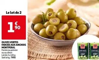 Auchan Olives vertes farcies aux anchois montperal offre