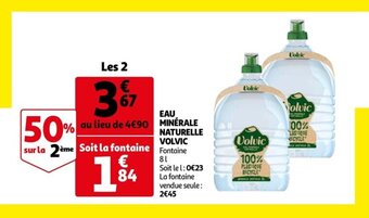 Auchan Eau minérale naturelle volvic offre
