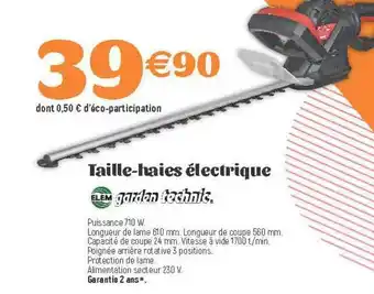 E.Leclerc Taille-haies électrique Elem Garden Technic offre