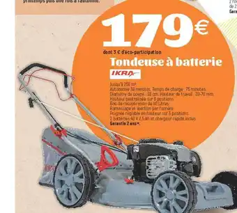 E.Leclerc Tondeuse à Batterie Ikra offre