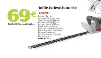 E.Leclerc Taille-haies à Batterie Ikra offre