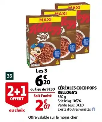 Auchan Céréales coco pops kellogg's offre